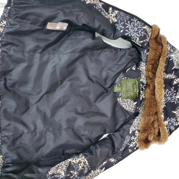 Eddie Bauer Goose Down Quilted Jacket Zip Hooded Snowflake Vest Coat Sz Medium - Picture 9 of 15